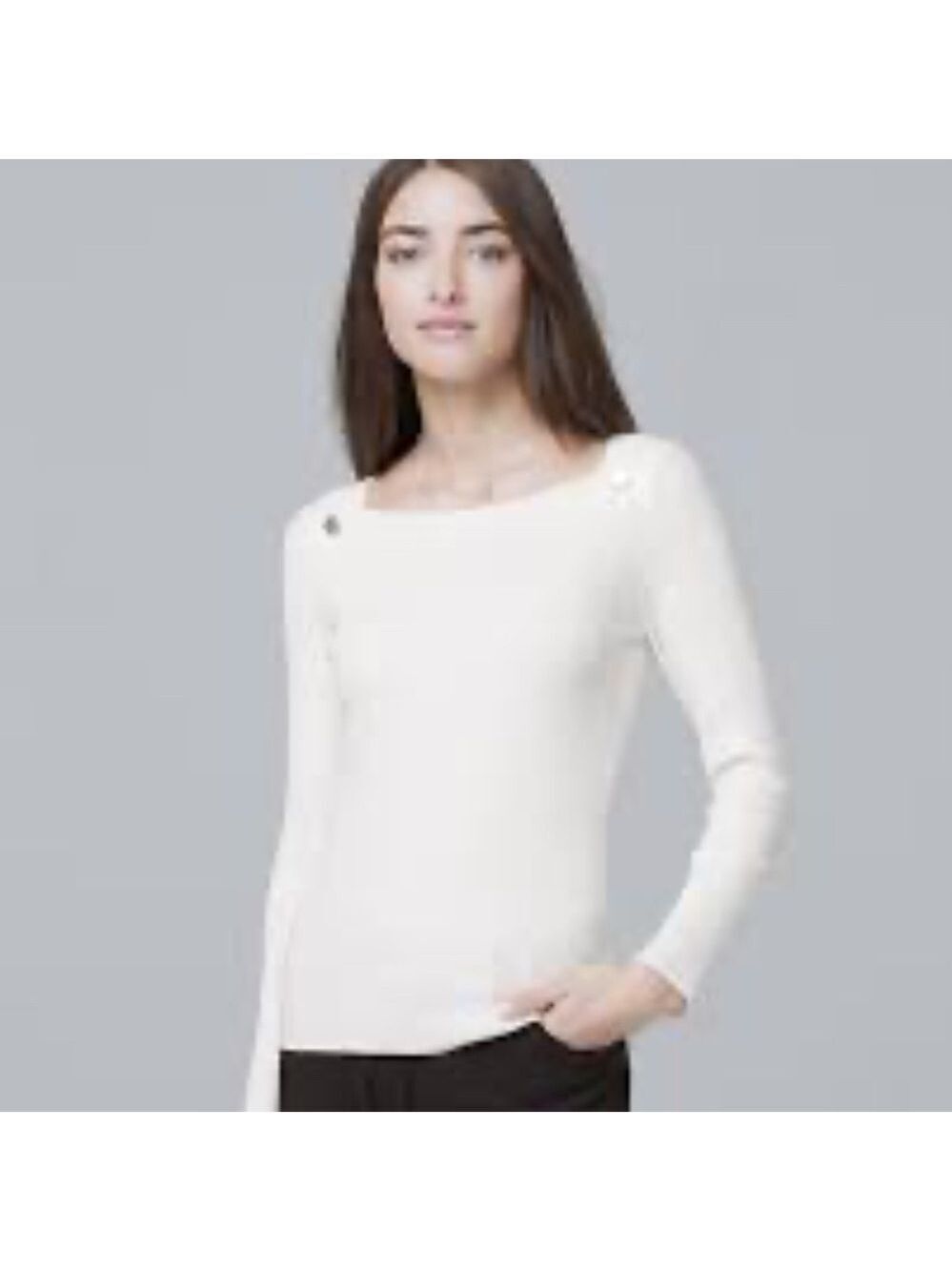 WHITE HOUSE BLACK MARKET Button-Detail Sweater NWOT